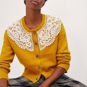 Anthropologie Maeve Lace Cardigan X-Small